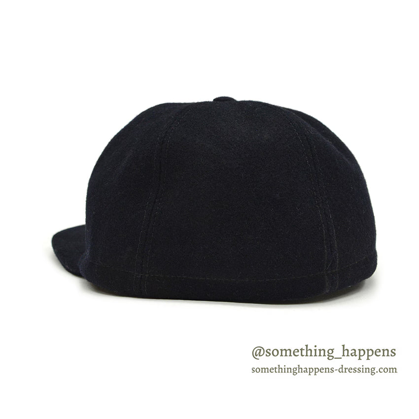 1980's~ LLBEAN ALL BLACK WOOL CAP - MADE IN ITALY - ... L