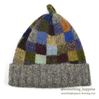 1990's~ J.CREW PATCHWORK WOOL KNIT CAP...