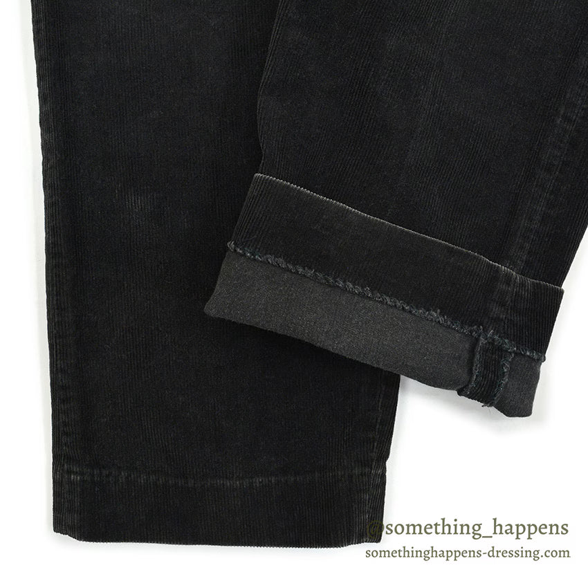 1960's BLACK CORDUROY SLACKS...W35/L28