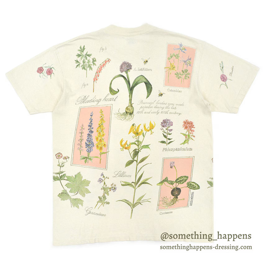 1990's REL-E-VANT PRODUCTS BOTANICAL ART PRINT T-SHIRT ... L