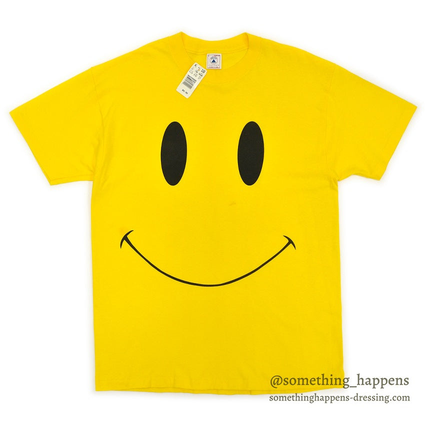 1990's DEADSTOCK DELTA SMILEY FACE PRINT T-SHIRT...L