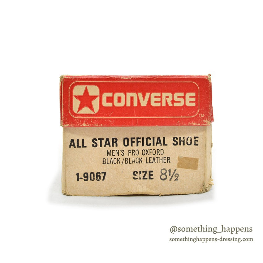 1980's DEADSTOCK CONVERSE ALLSTAR OFFICIAL PRO OX BLACK LEATHER... 81/2