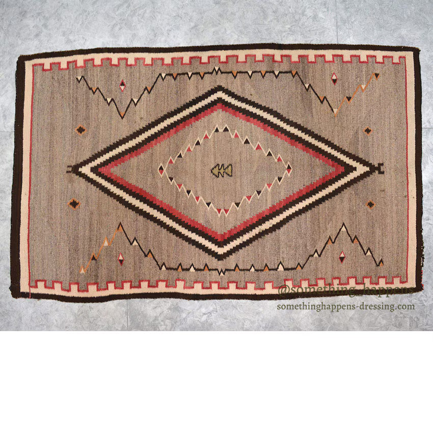 ~1930's NAVAJO RUG DIAMOND / LINE... 175cm/108cm