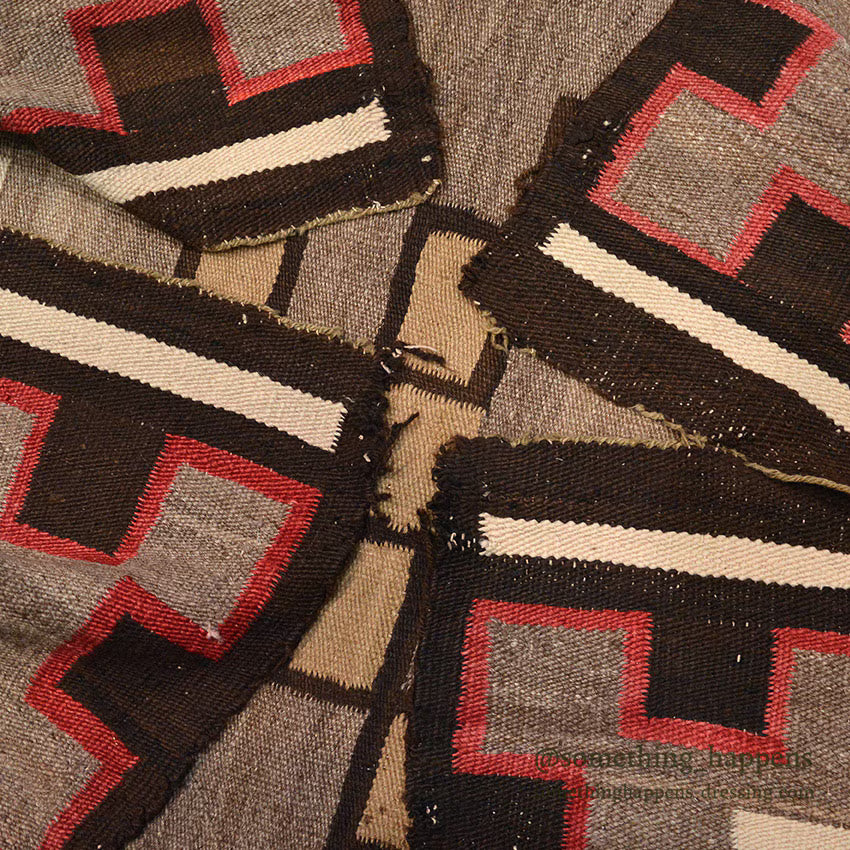 ~1930's NAVAJO RUG DOUBLE STEPPED DIAMOND ... 149cm/106cm