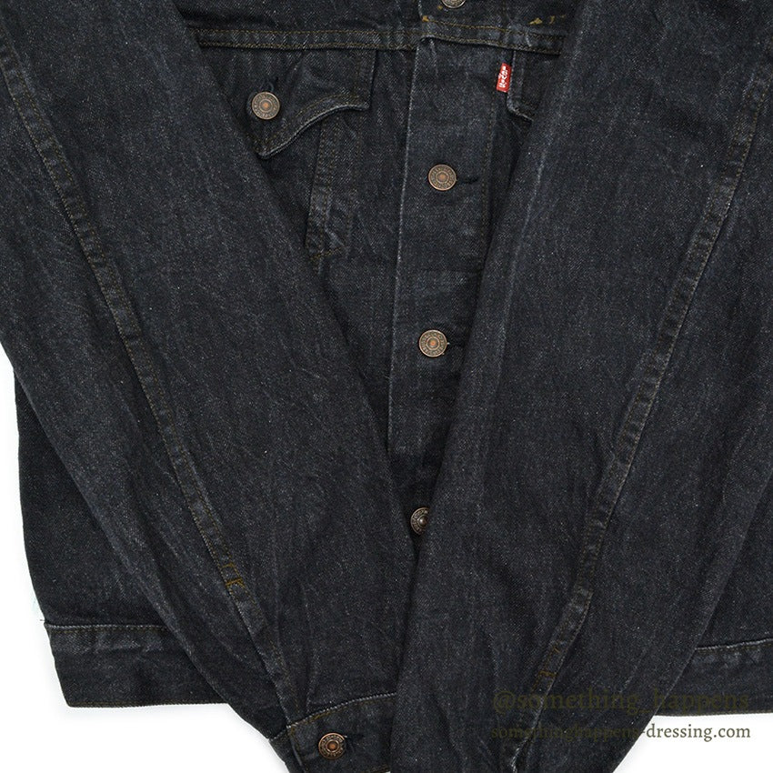 1980's Levi's 70506-0259 BLACK DENIM JACKET... 42R