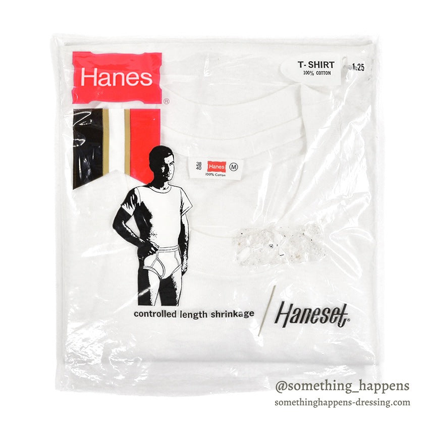 1960's~ DEADSTOCK HANES HANESET PLAIN PACK T-SHIRT 1 ... M