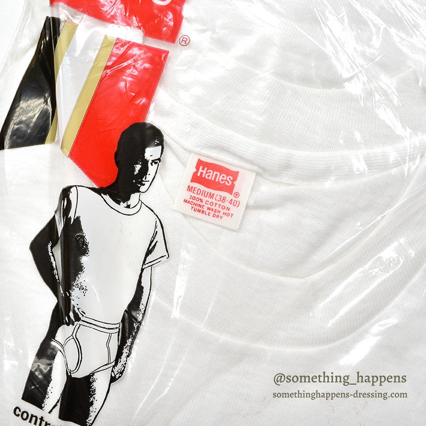 1960's~ DEADSTOCK HANES HANESET PLAIN PACK T-SHIRT 3 ... M