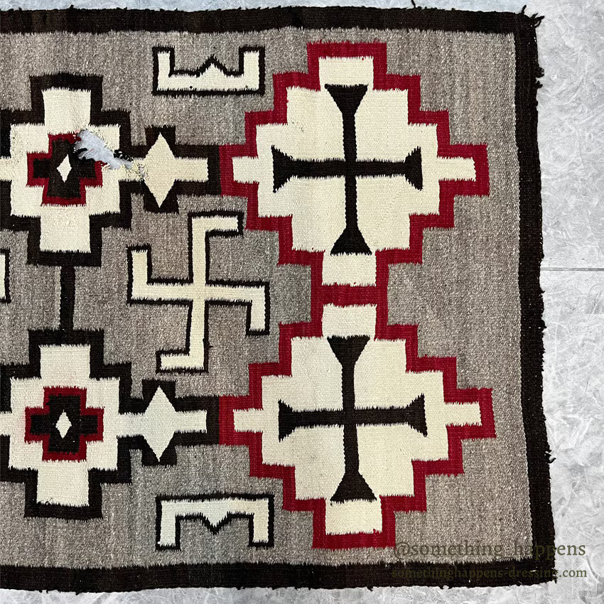 c.1920's NAVAJO RUG WHIRLING LOGS SWASTIKA... 156cm/95cm