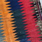 OLD NATURAL DYED HAND WOVEN TRIBAL RUG... 118cm/100cm