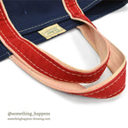 1980's LLBEAN DELUXE BOAT AND TOTE NAVY & RED... LARGE