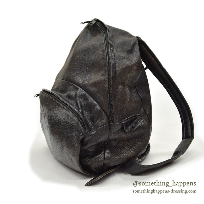 ~1990's ALL BLACK LEATHER BACKPACK...
