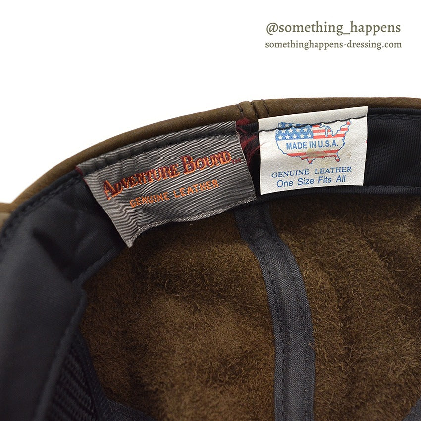1980's ADVENTURE BOUND BROWN LEATHER CAP 1...