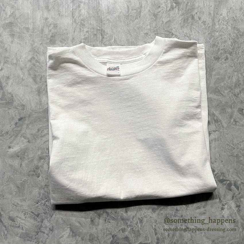 1990's ALORE WHITE BLANK T-SHIRT ONLY ONE WASH...L