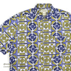 1980's BANANA REPUBLIC SAFARI & TRAVEL BATIK PRINT S/S SHIRT ... M