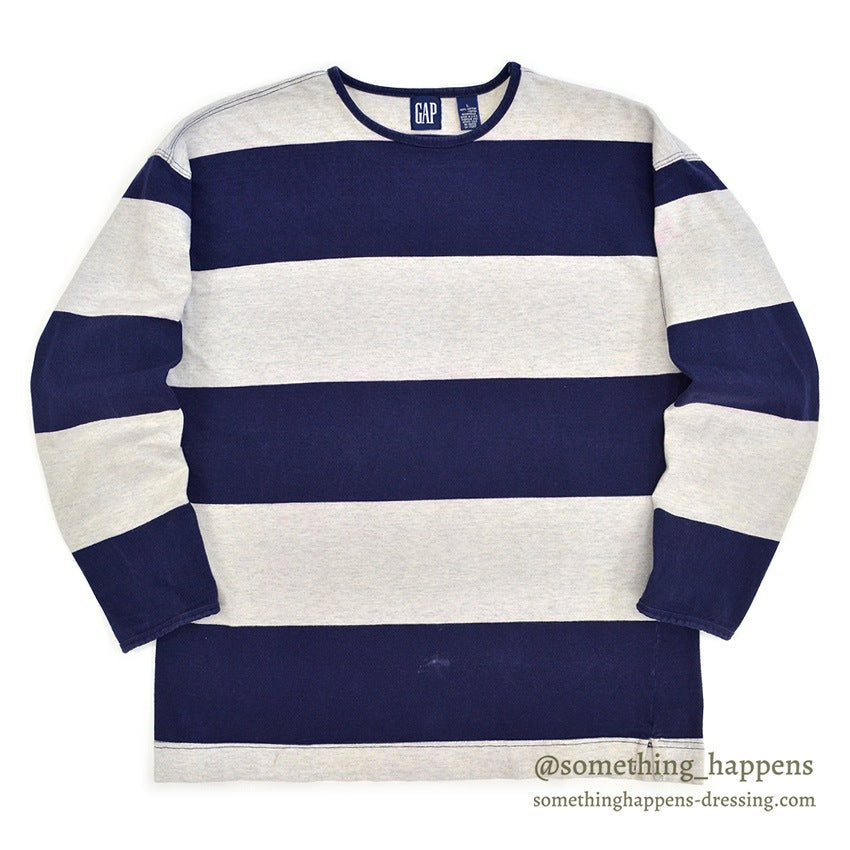1980's~ GAP WIDE STRIPE COTTON L/S TEE... L