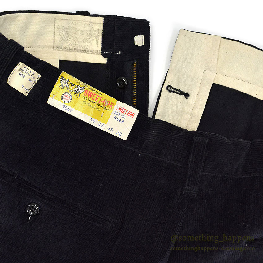 1960's DEADSTOCK SWEET-ORR CORDUROY WORK PANTS... W36/L32