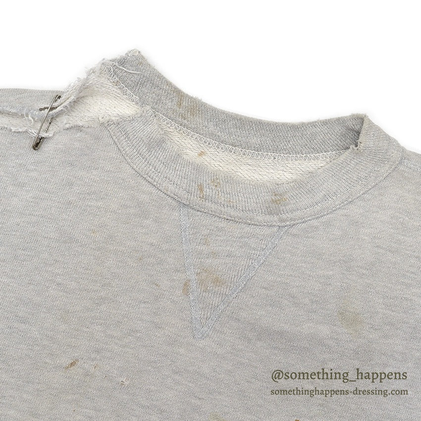 1960's CUT OFF FRONT-V SWEAT SHIRT WORN ... AS IS