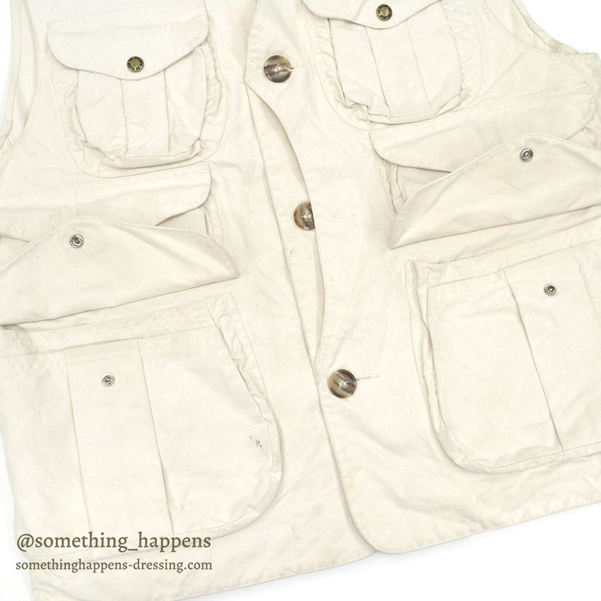 1990's~ FILSON SHELTER CLOTH HUNTING VEST NATURAL... L