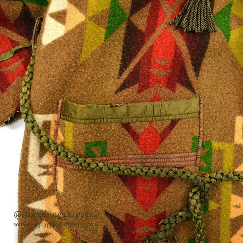 1920's PENDLETON INDIAN BLANKET COAT CHIEF BROWN ...