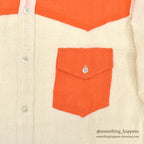 1970's~ INDIA TWO-TONE WESTERN SHIRT... L