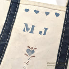 1980's LLBEAN ART PAINT BOAT AND TOTE NAVY... LARGE
