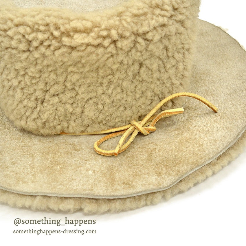 1980's~ BICK HAND MADE SHEARLING HAT...L