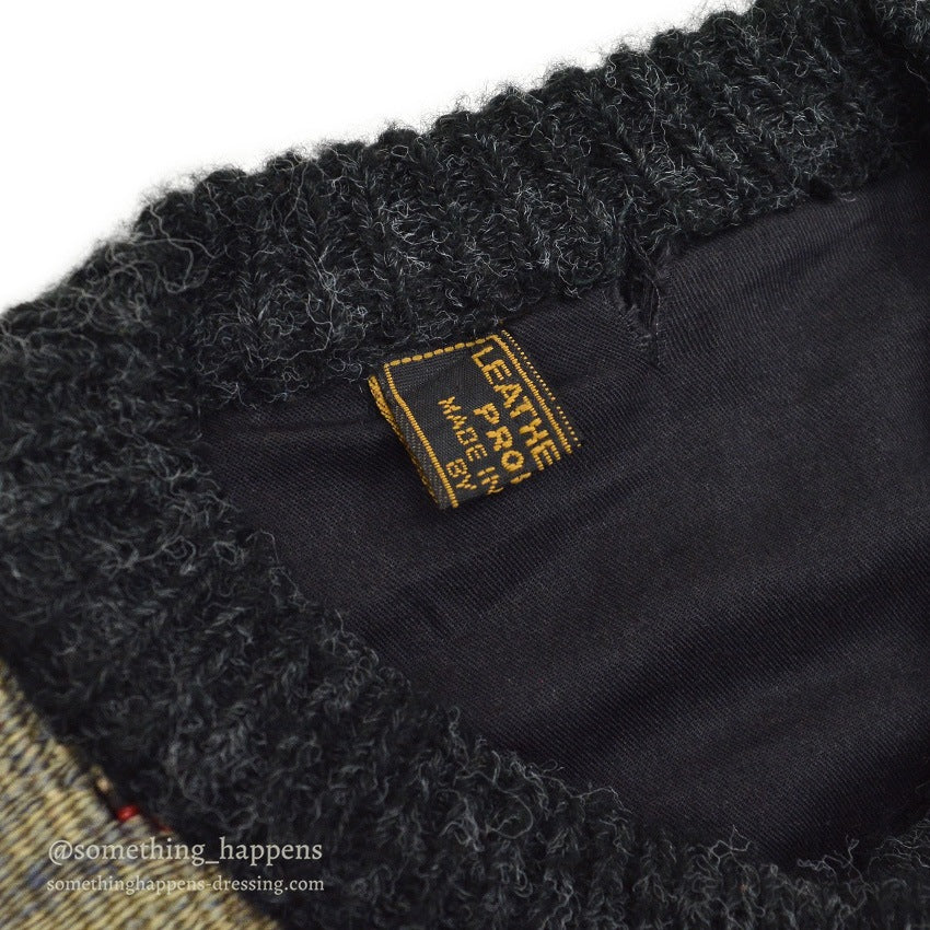 1990's~ LEATHER & KILIM PRODUCT BY SAO WOOL CARDIGAN...