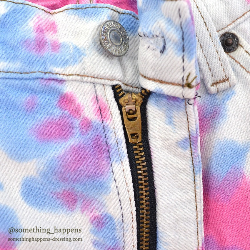 ~1990's Levi's 505 BONE TIE DYE DENIM PANTS ... W33/L31