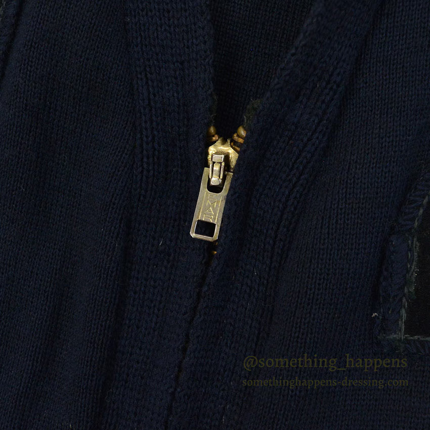 1960's SKOOKUM SHOOTING ZIP UP WOOL CARDIGAN DARK NAVY... 42