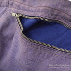~1950's HOME MADE FADED BLUE CANVAS TOTE BAG...