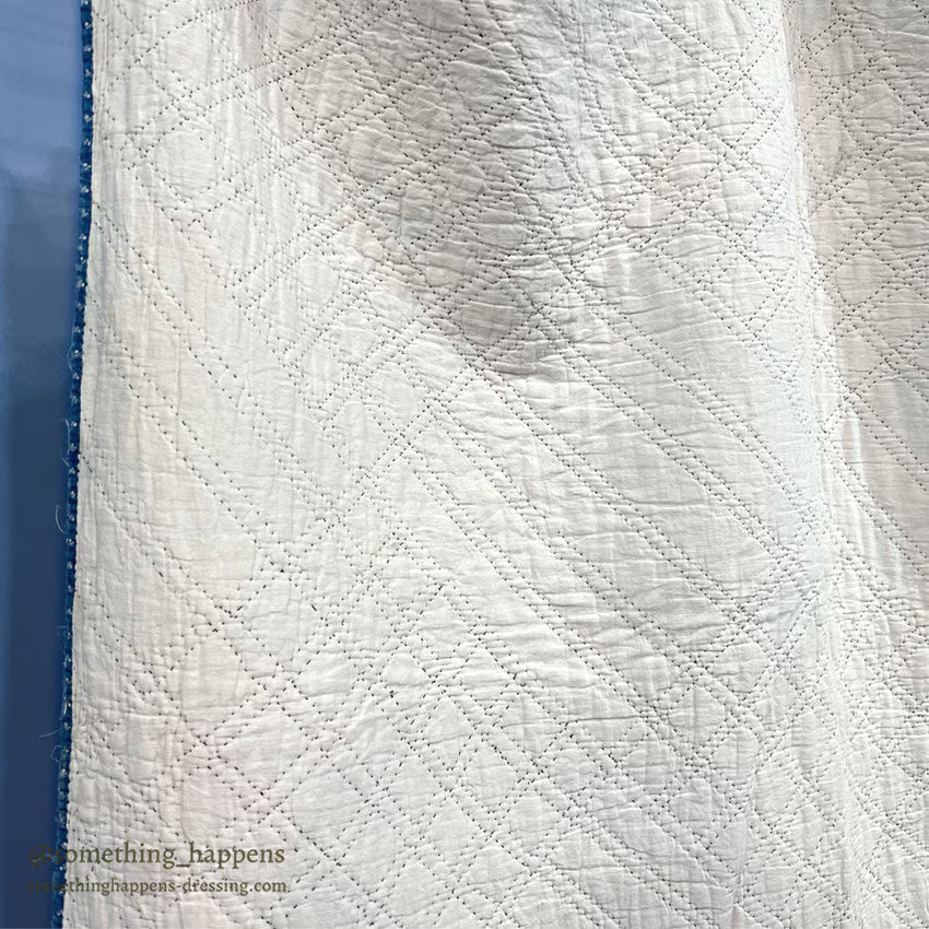 ANTIQUE INDIGO CALICO PATCHWORK QUILT BEAUTIFUL FADED... 196cm/164cm
