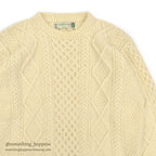 OLD IRISFREE WOOL HAND KNIT ARAN SWEATER...