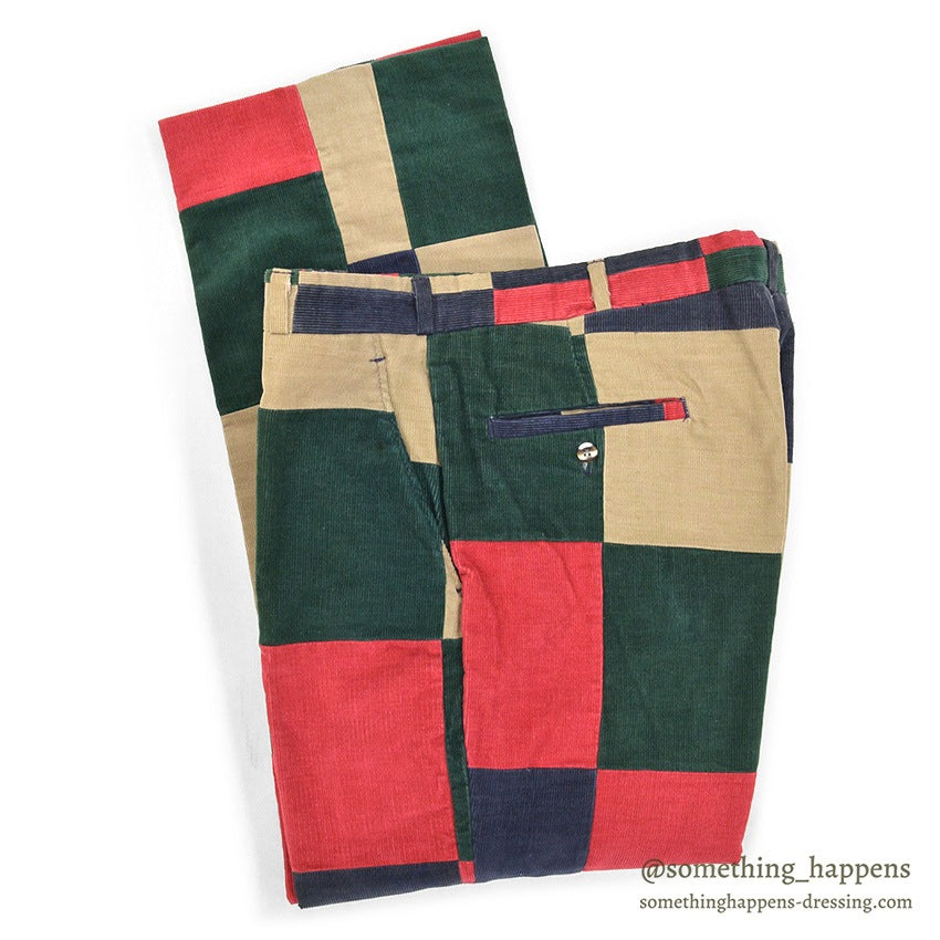 ~1980's PATCHWORK CORDUROY PANTS...W34/L28