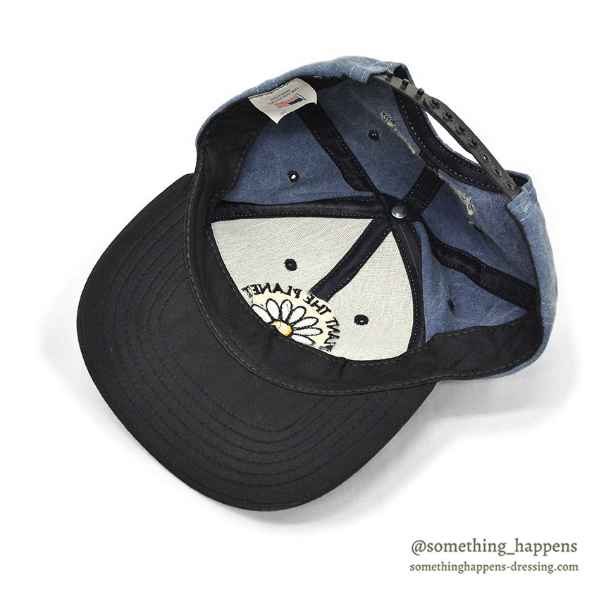 1990's PLANT THE PLANET FLOWER EMBROIDERY CAP...