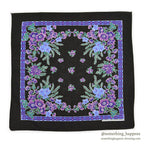 ~1970's WAMCRAFT FLORAL PATTERN MIX COLOR BANDANA BLACK ...