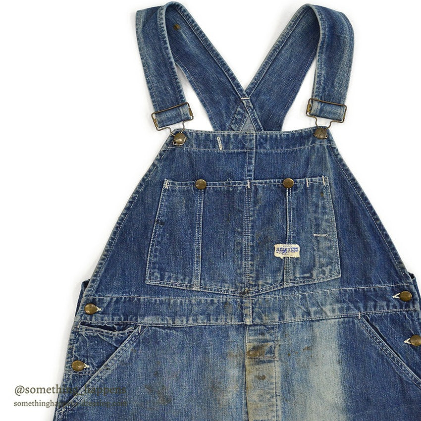 1950's HERCULES DENIM OVERALL SUN FADED ... W38/L28