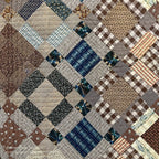 ANTIQUE PRIMITIVE FOLK ART PATCHWORK QUILT... 228cm/228cm