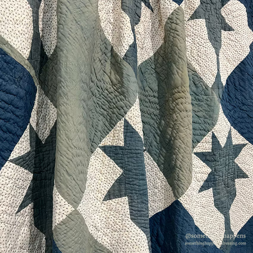ANTIQUE PAUM TREE PATCHWORK QUILT...208cm/208cm