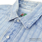 1990's JOHNNY COTTON DOBBY CLOTH L/S SHIRT ... S