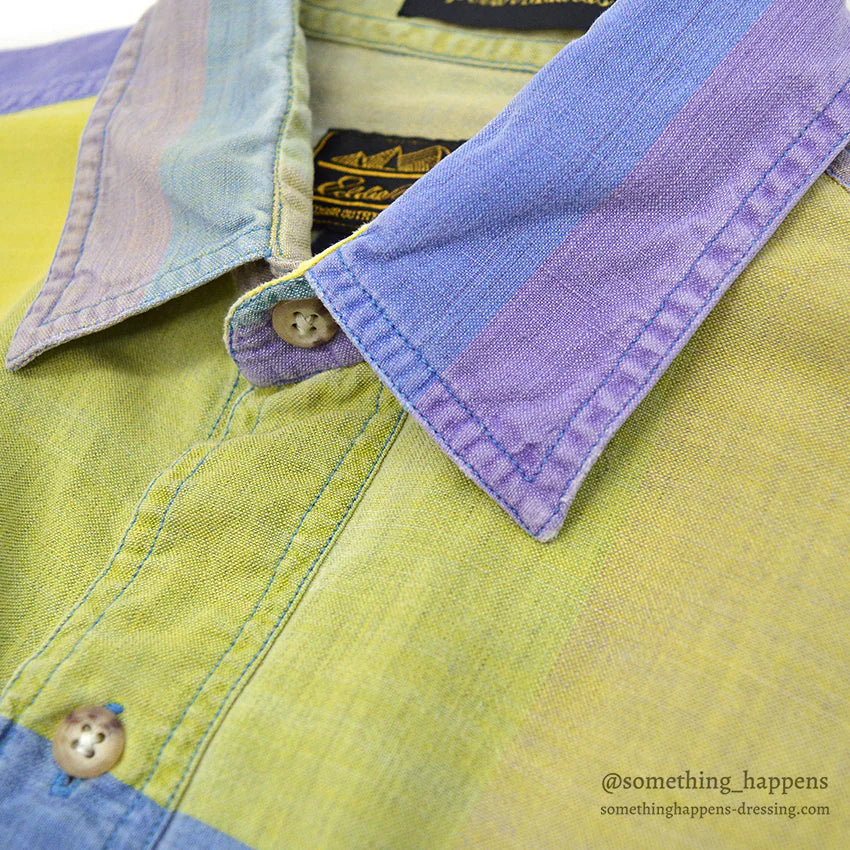 1980's~ EDDIE BAUER SUPERIOR MADRAS S/S SHIRT ... S