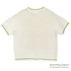 1960's~ OLD COTTON KNIT S/S SWEATER ...
