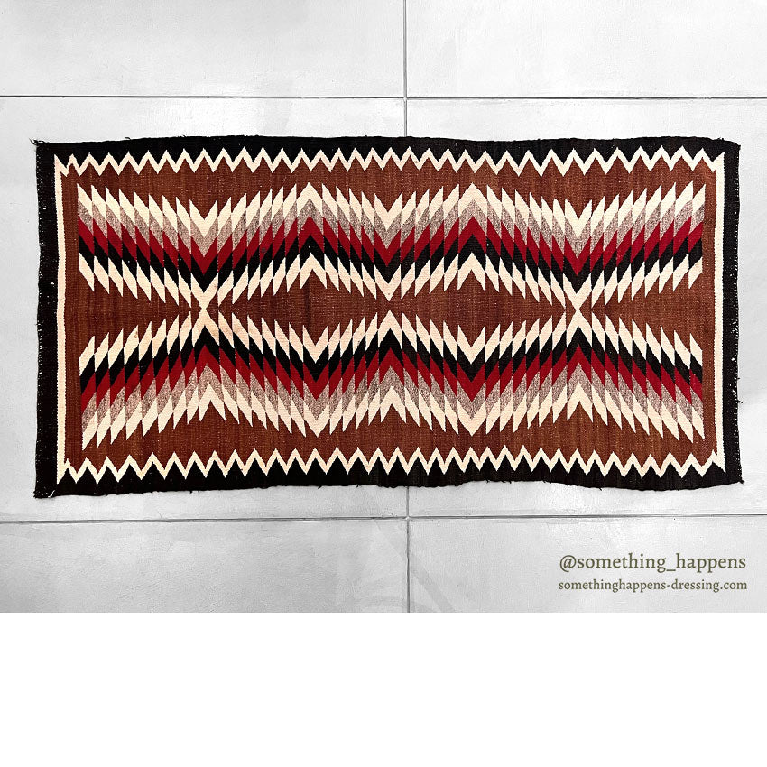c.1940's NAVAJO RUG ZIGZAG PATTERN RARE... 149cm/75cm