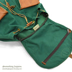 ~1980's LLBEAN GREEN CANVAS / BROWN LEATHER BACK PACK...