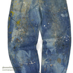 1940's U.S.NAVY WW2 DENIM TROUSERS PAINT SPLATTER/FADED ... W30/L30