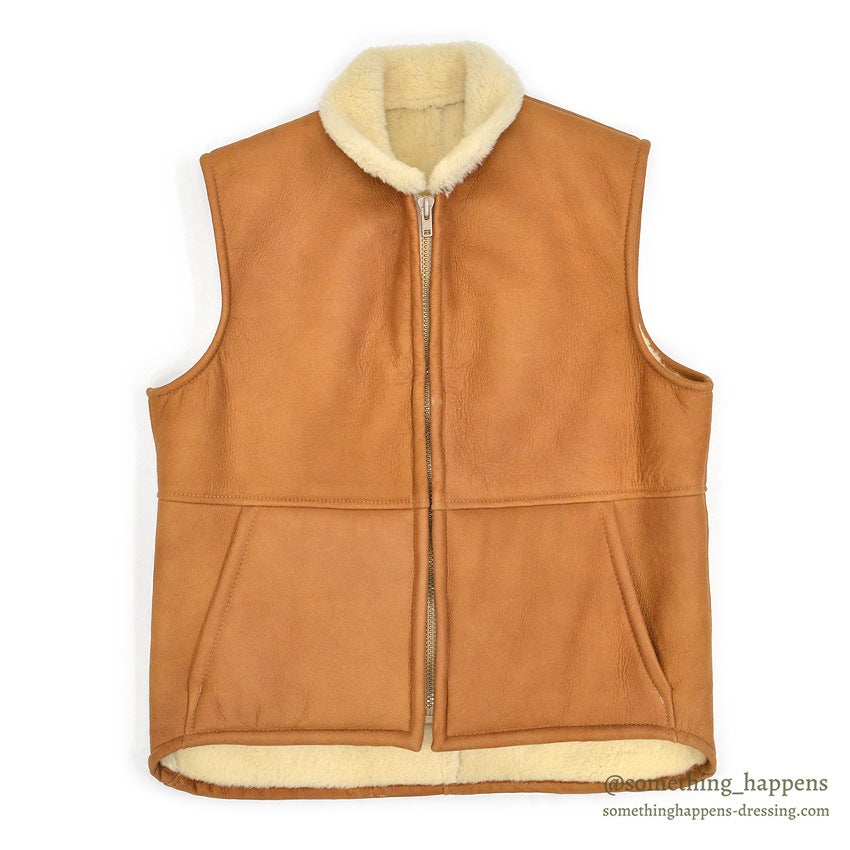 ~1990's DEADSTOCK SAWYER OF NAPA MOUTON SHEARLING VEST...L