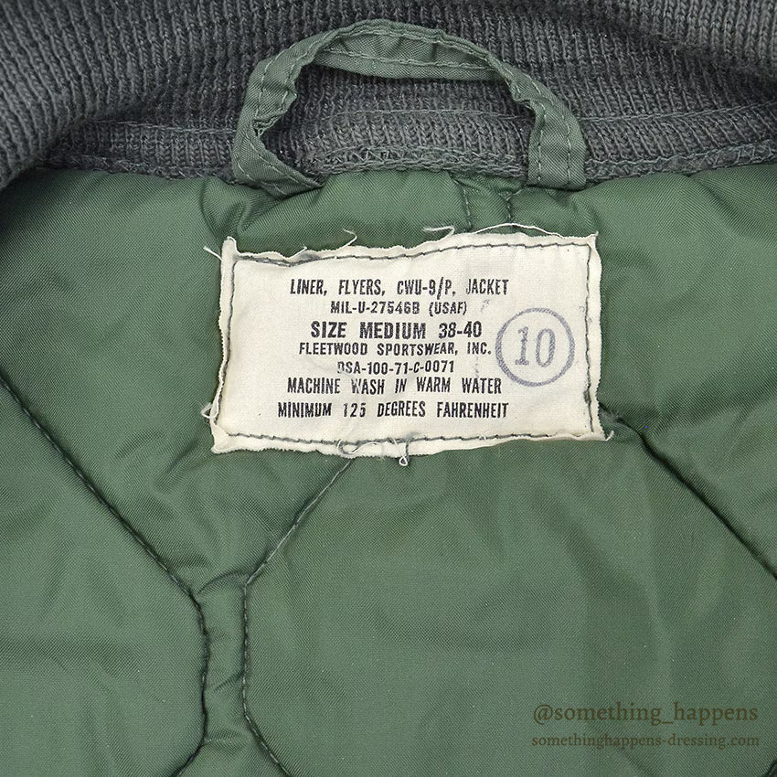 1970's DEADSTOCK USAF LINER, FLYERS, CWU-9/P, JACKET ... MEDIUM