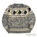 1990's OLD YIN YANG WOOL SWEATER...L