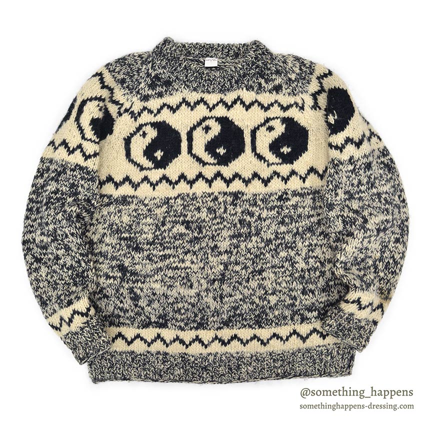 1990's OLD YIN YANG WOOL SWEATER...L