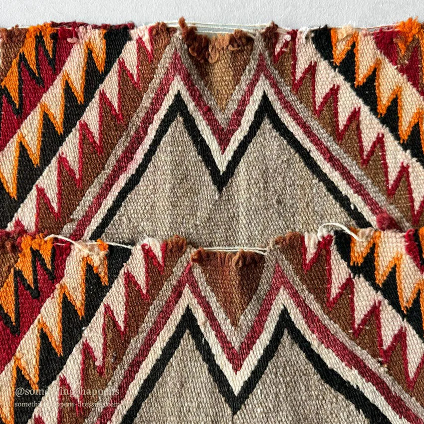 c.1900's NAVAJO RUG WHIRLING LOG SADDLE BLANKET ... 91cm/69cm