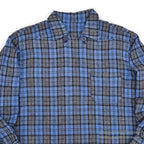 1950's~ UNUSUAL PULLOVER PLAID WOOL SHIRT...